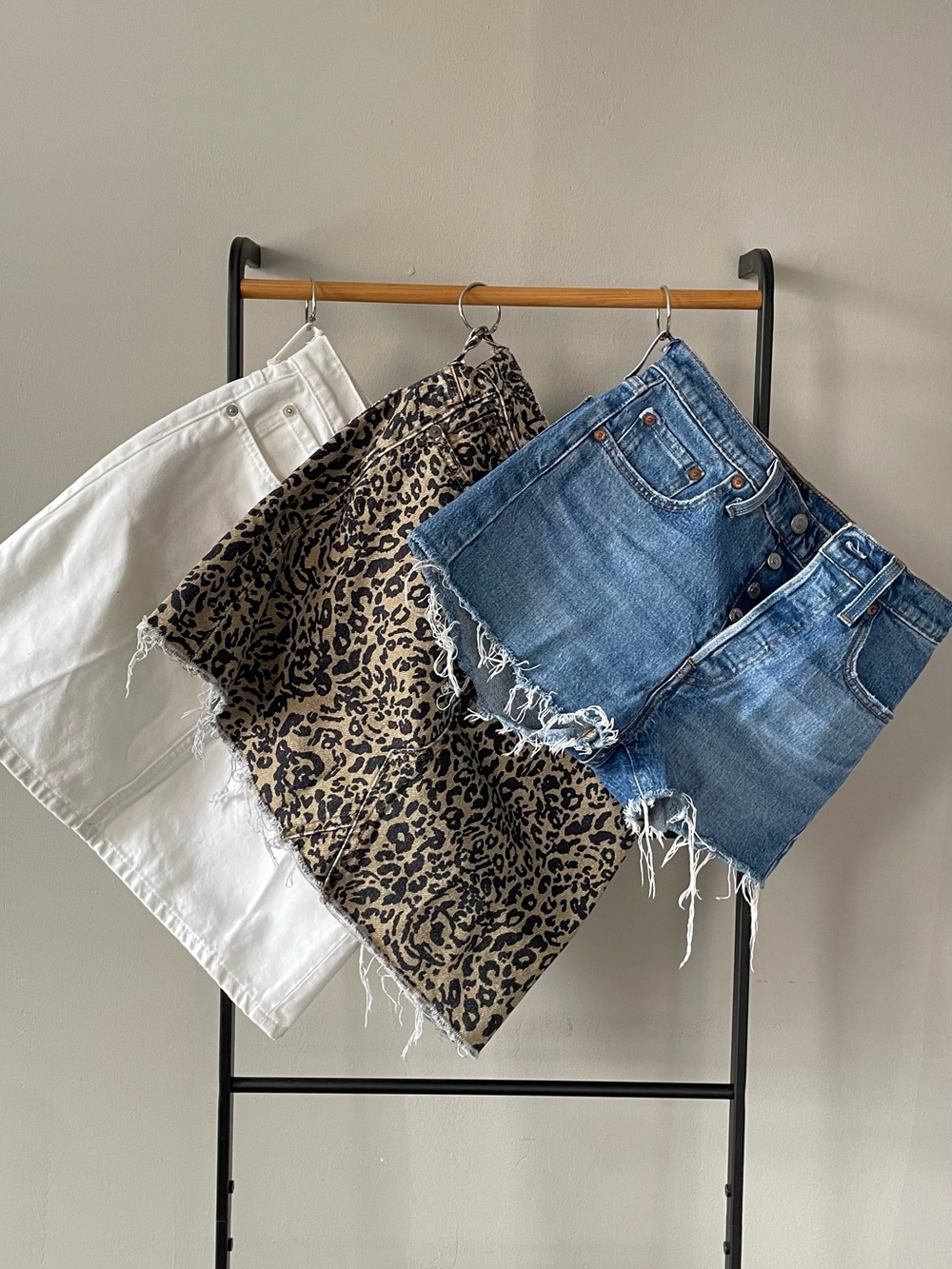 Madewell A-Line Denim Skirt in Cheetah Print
